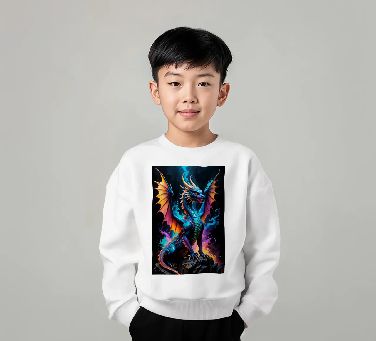 Dragón colorido neón sudadera para niño de MakArena