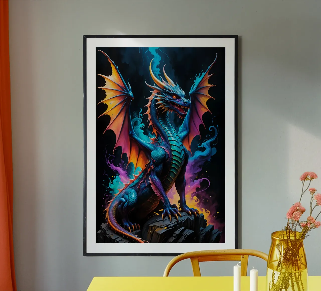 Dragon colorfull neon hahnemühle by MakArena