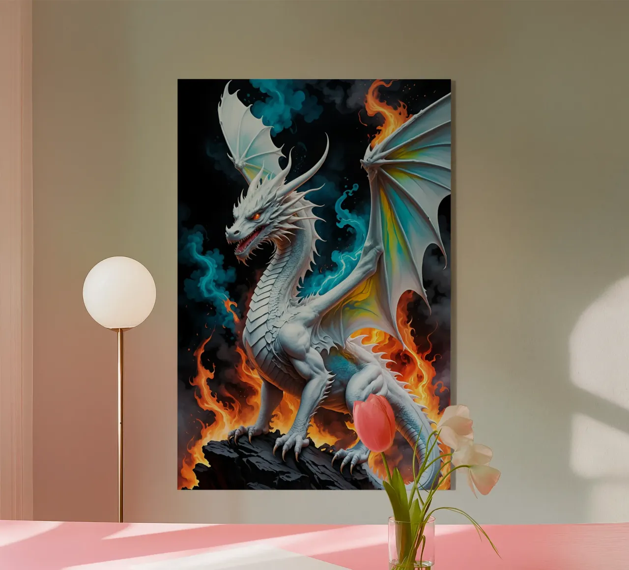 White dragon neon acrylic glass by MakArena