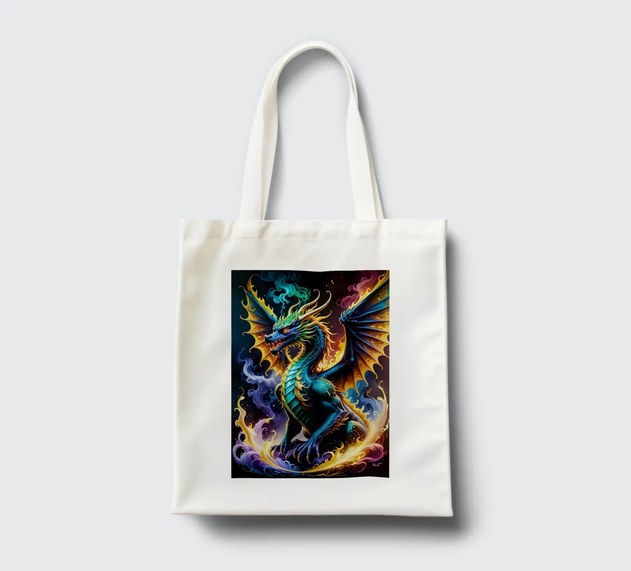 Dragon neon tote bag by MakArena