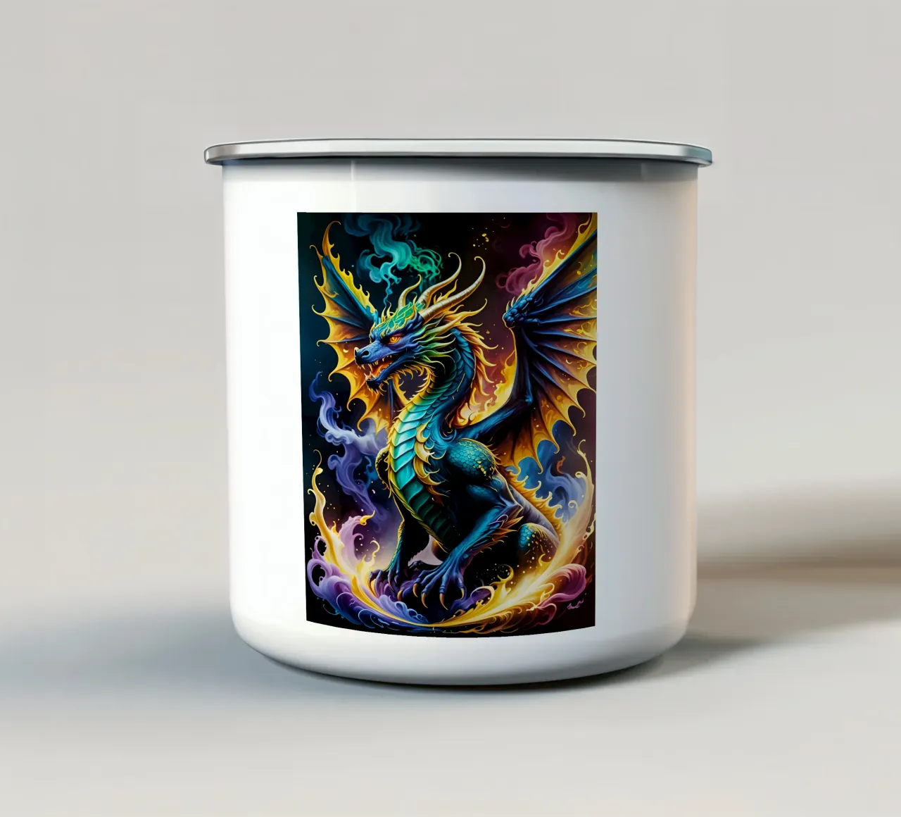 Draak neon emaille mok van MakArena