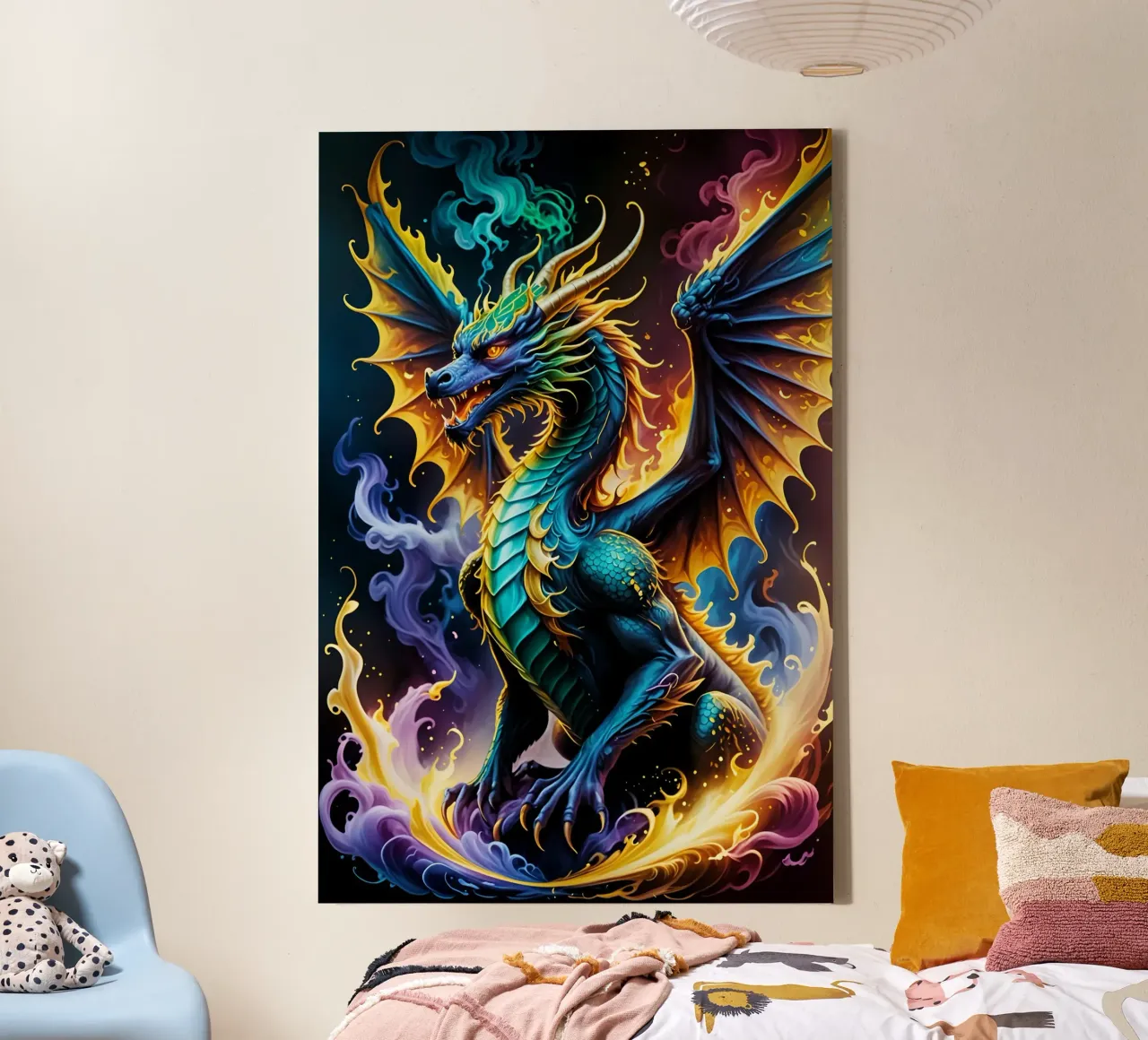 Dragon neon canvas by MakArena