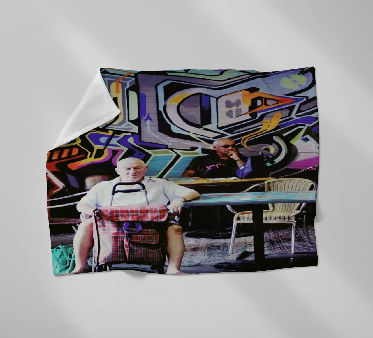 Adelaide Central Market fleece blanket by Emma Zoe Brew
