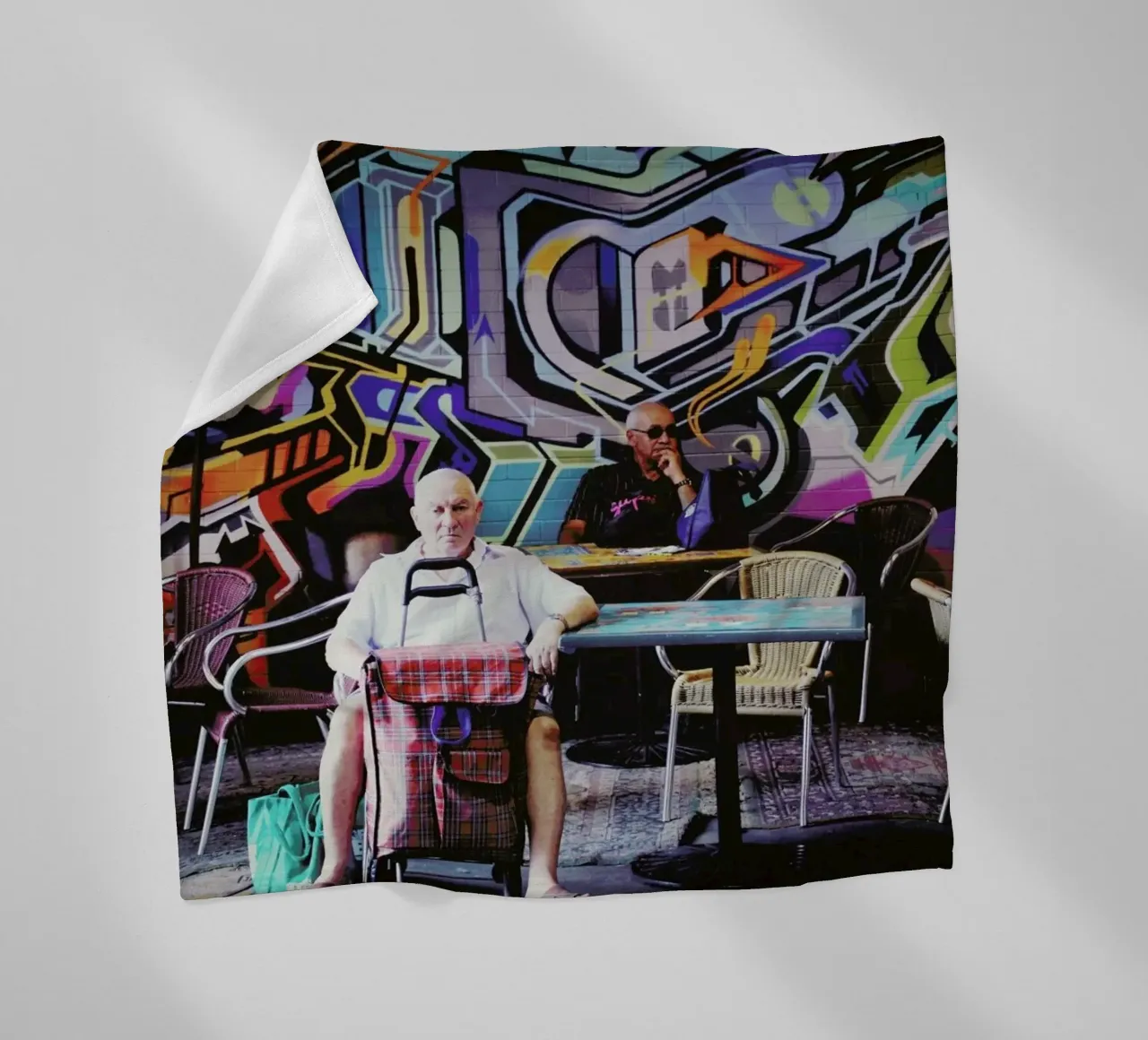 Adelaide Central Market fleece blanket by Emma Zoe Brew