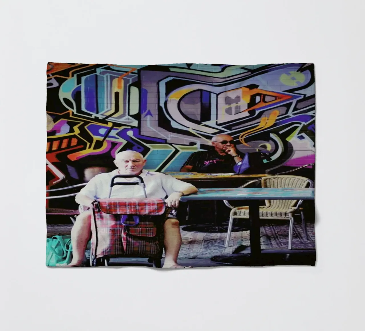 Adelaide Central Market fleece blanket by Emma Zoe Brew