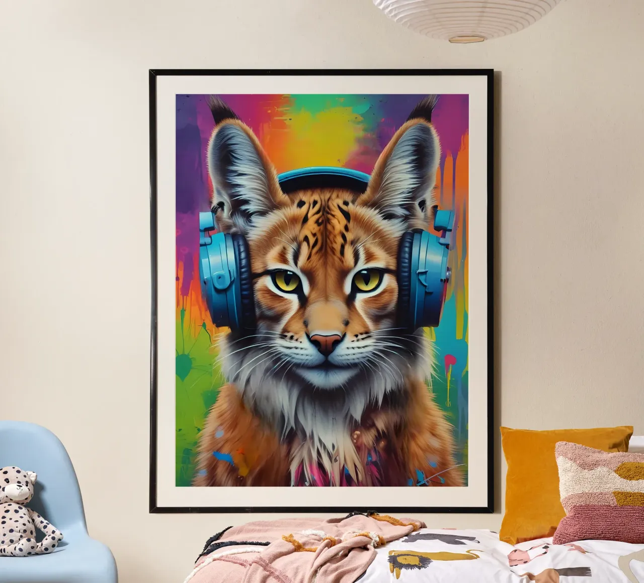 Baby lynx in headphones hahnemühle by MakArena