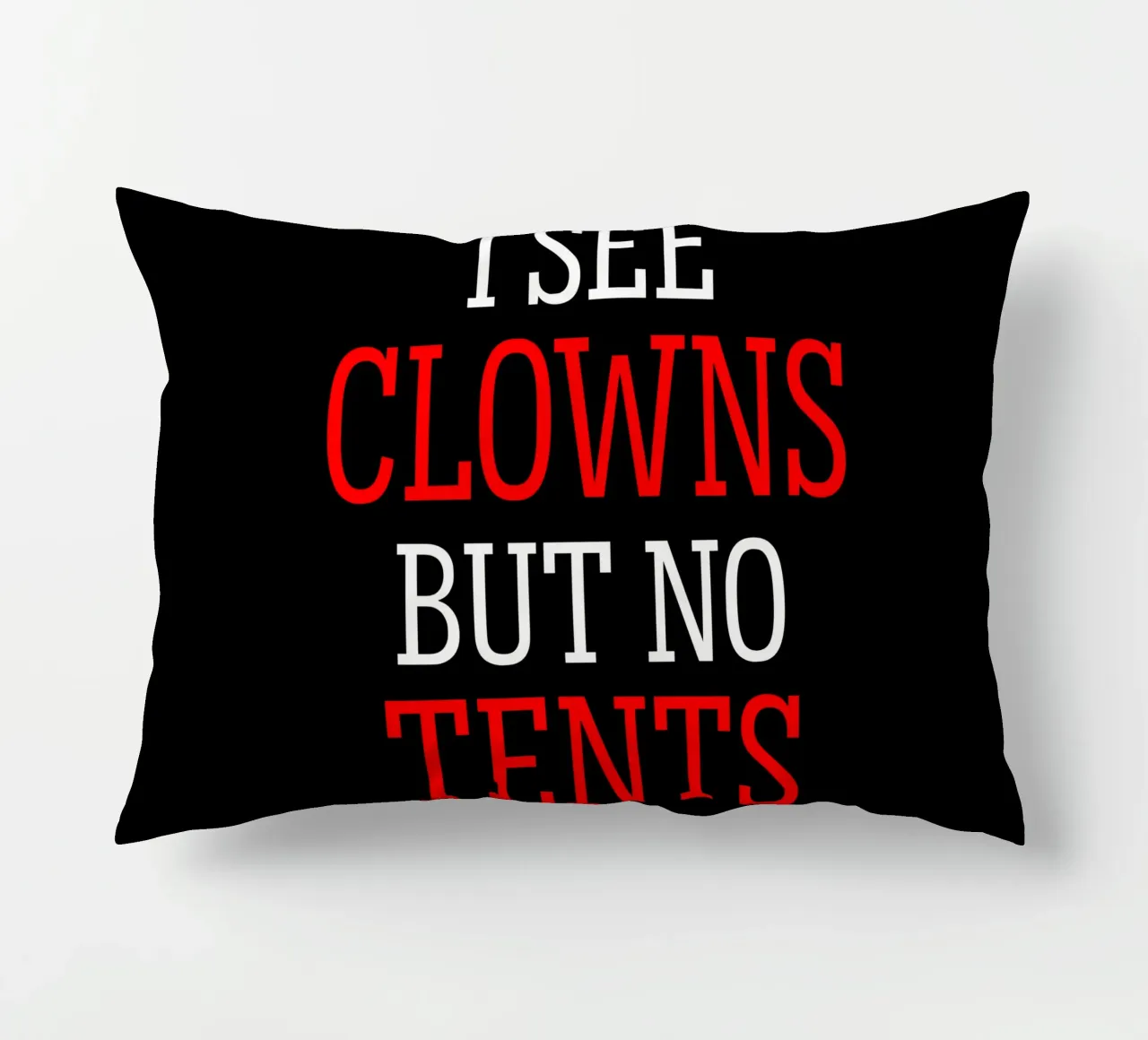 I See Clowns Divertente Sarcastico Brontolone Text Design cuscino da sillyindustries