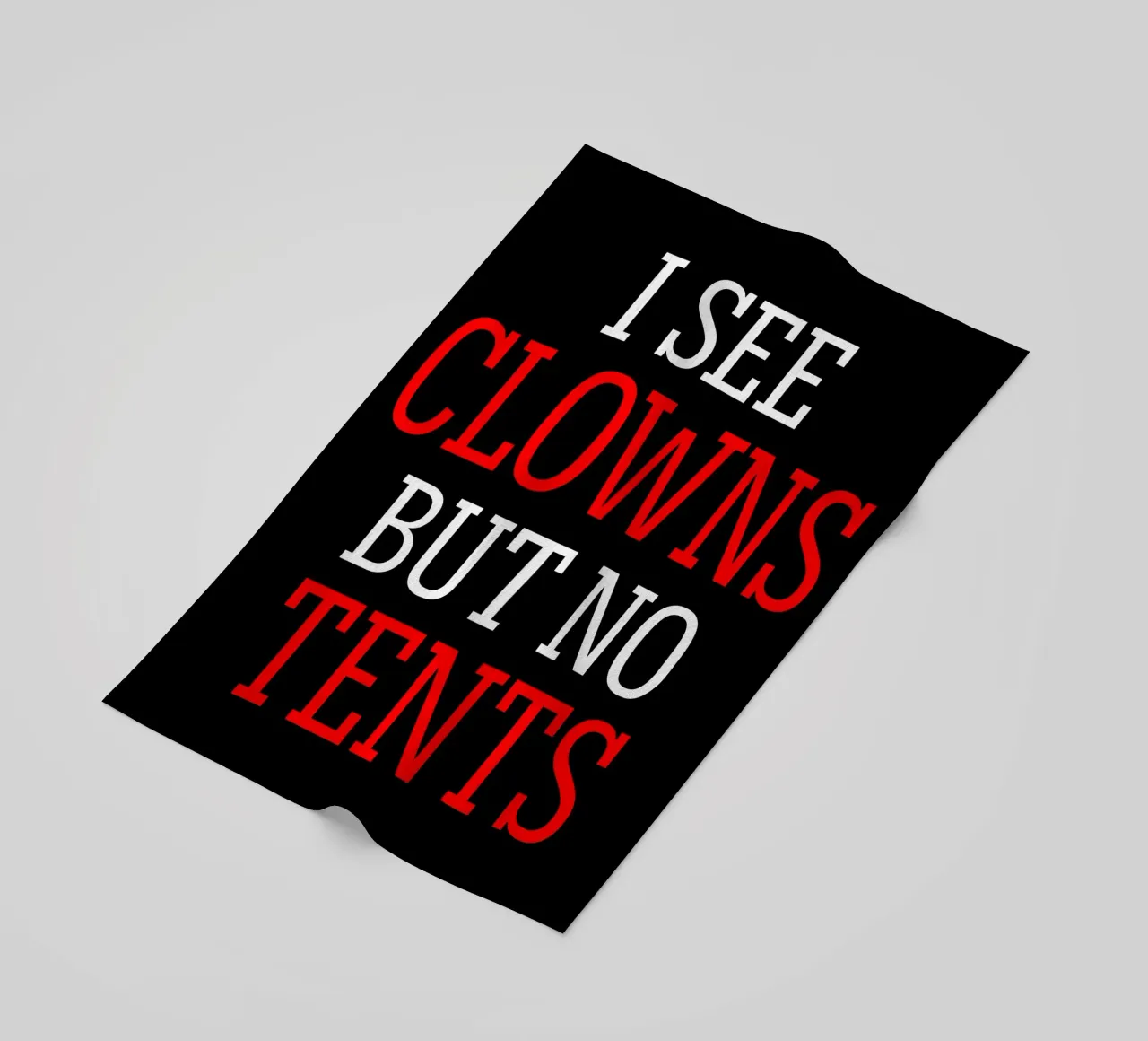 I See Clowns Divertente Sarcastico Brontolone Text Design telo mare da sillyindustries