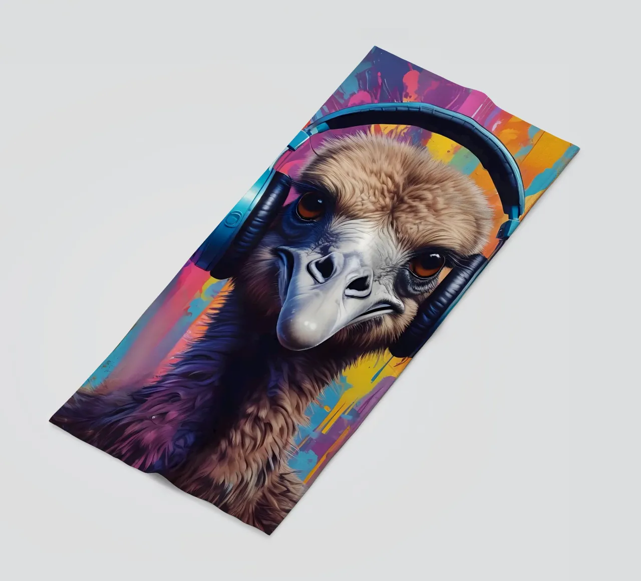 Struzzo in cuffia telo mare da MakArena