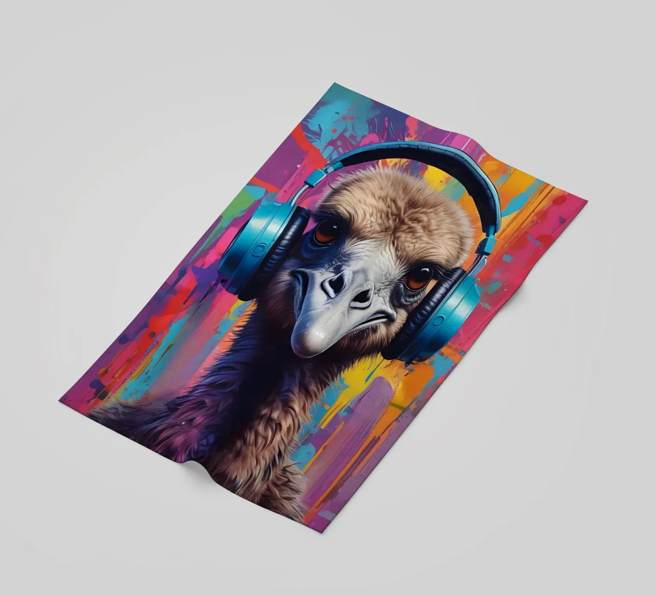 Struzzo in cuffia telo mare da MakArena