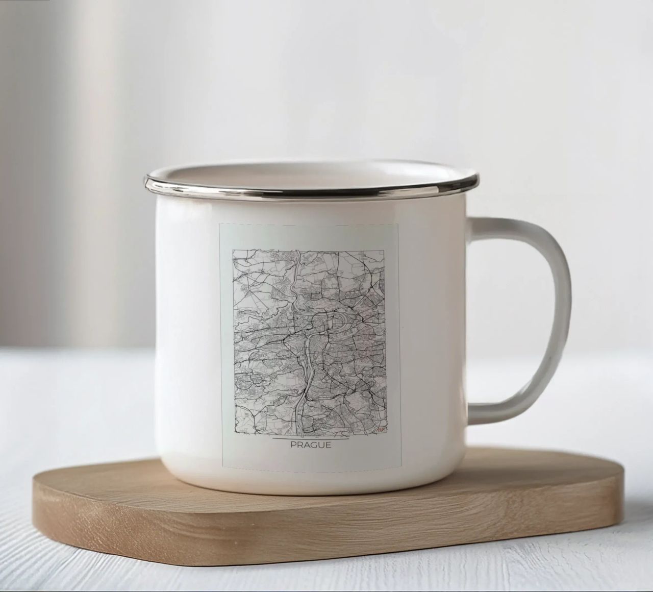 Prague Minimal tazza in smalto da Hubert Roguski