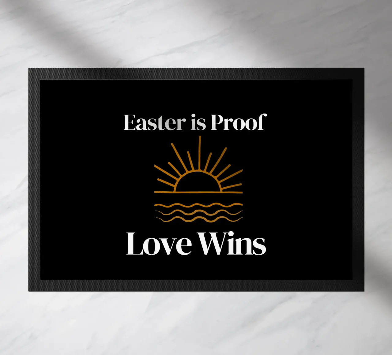La Pasqua è la prova che l'amore vince per mettere in mostra la propria fede zerbino da Lionandlamb