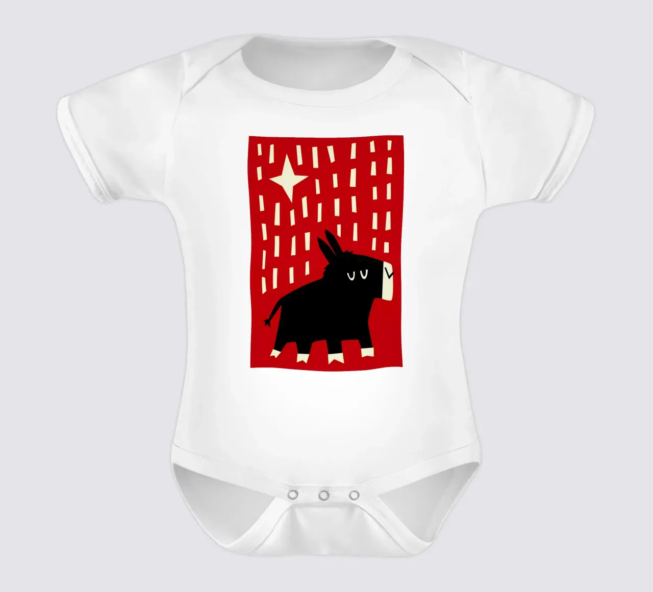 Donkey short-sleeve baby romper by Fox & Velvet
