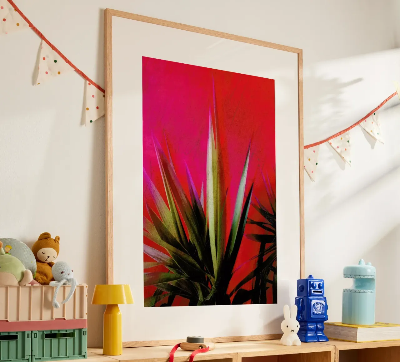 Vivid Pink poster con telaio in legno da Angelo Cerantola