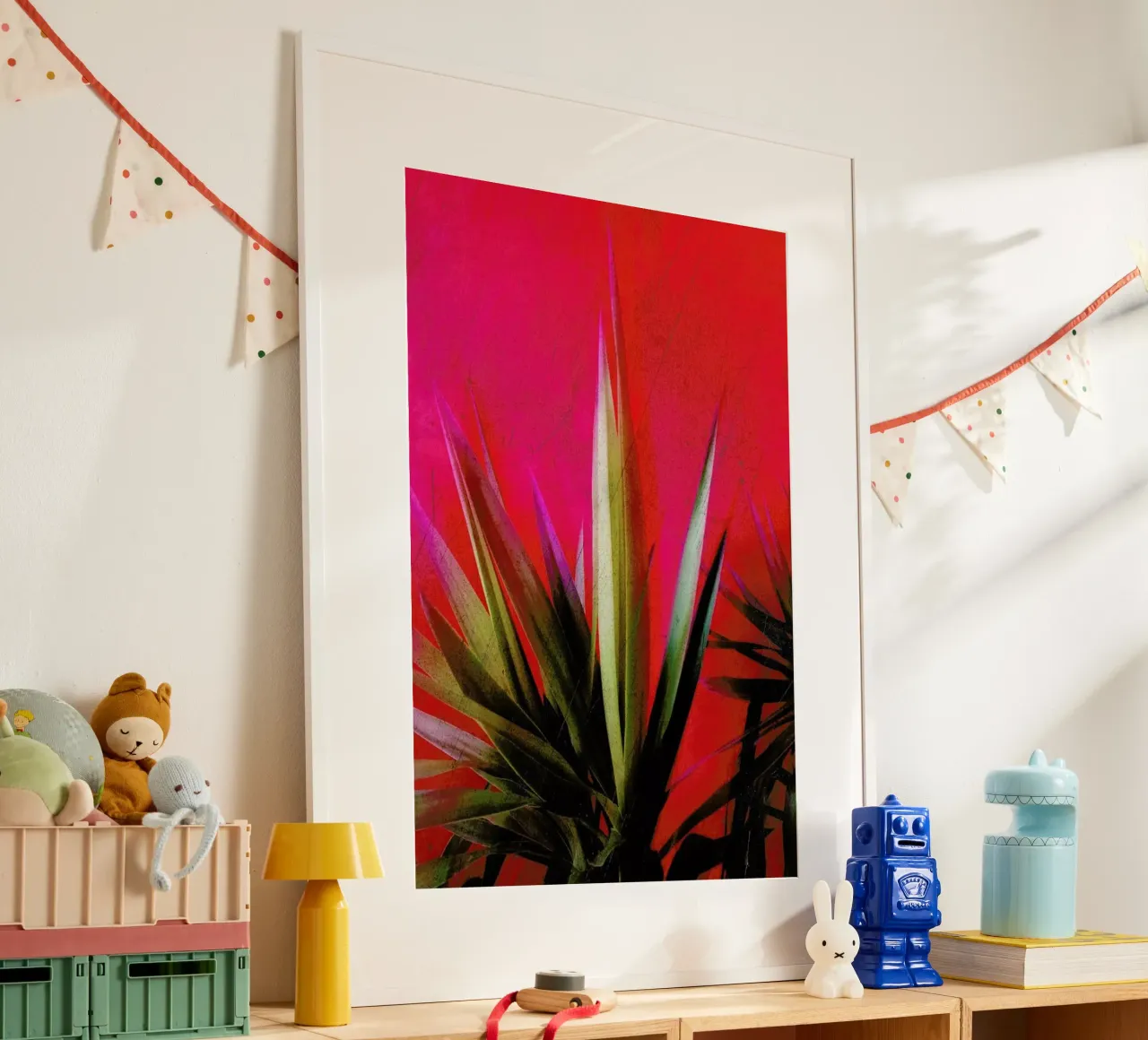 Vivid Pink poster con telaio in legno da Angelo Cerantola