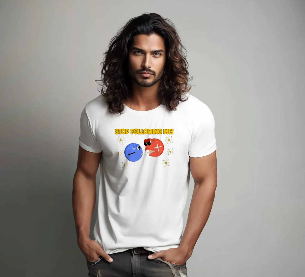 Proton and Electron Funny Science Atom Physics t-shirt by sillyindustries
