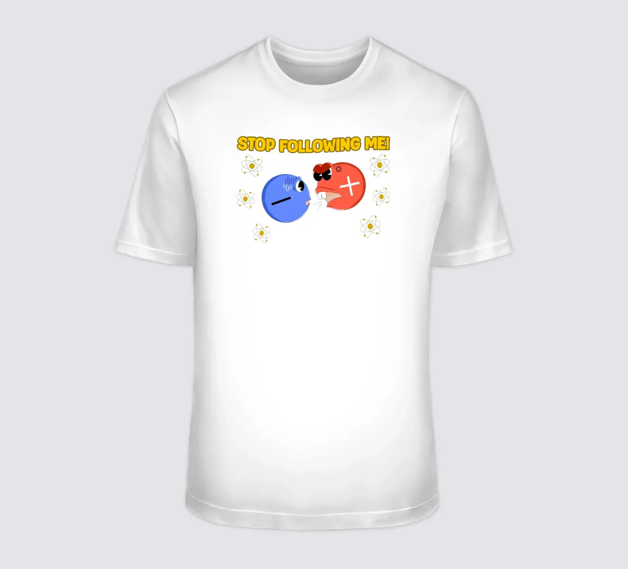 Proton and Electron Funny Science Atom Physics t-shirt by sillyindustries