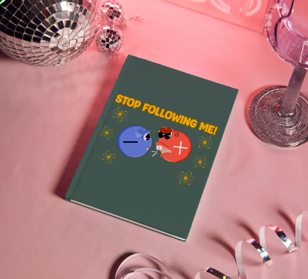 Proton and Electron Funny Science Atom Physics notebook by sillyindustries