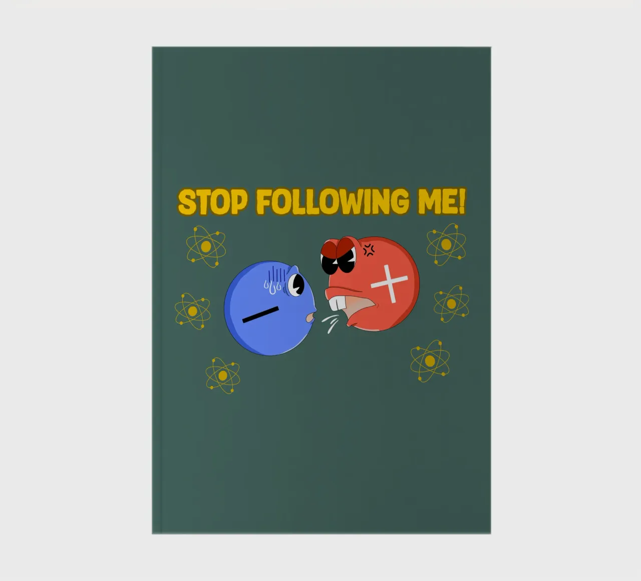 Proton and Electron Funny Science Atom Physics notebook by sillyindustries