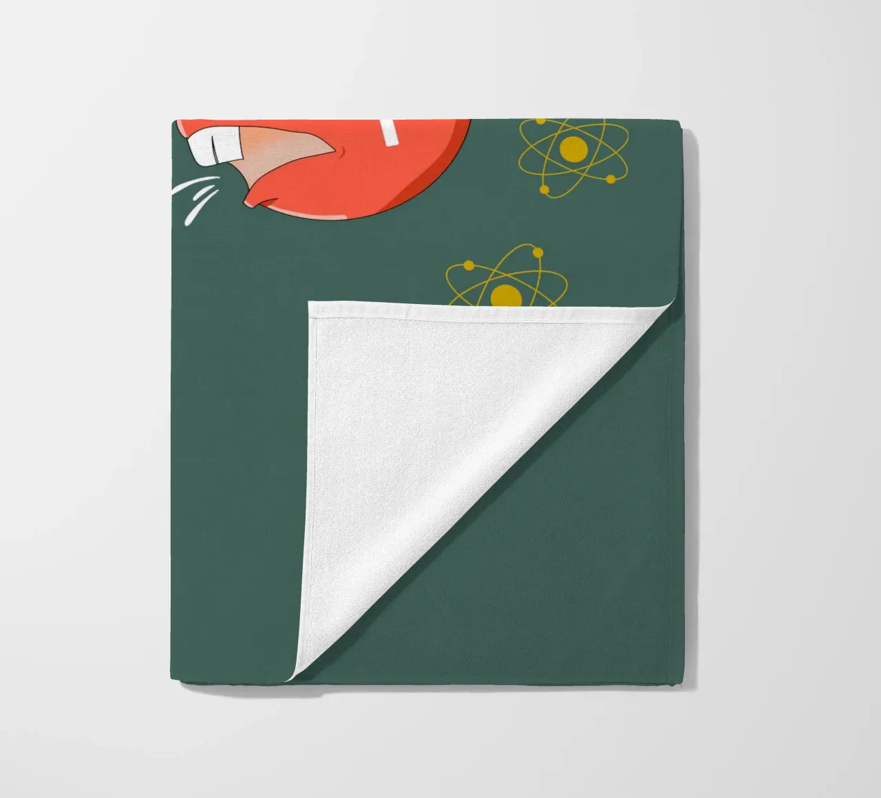 Proton and Electron Funny Science Atom Physics beach towel by sillyindustries