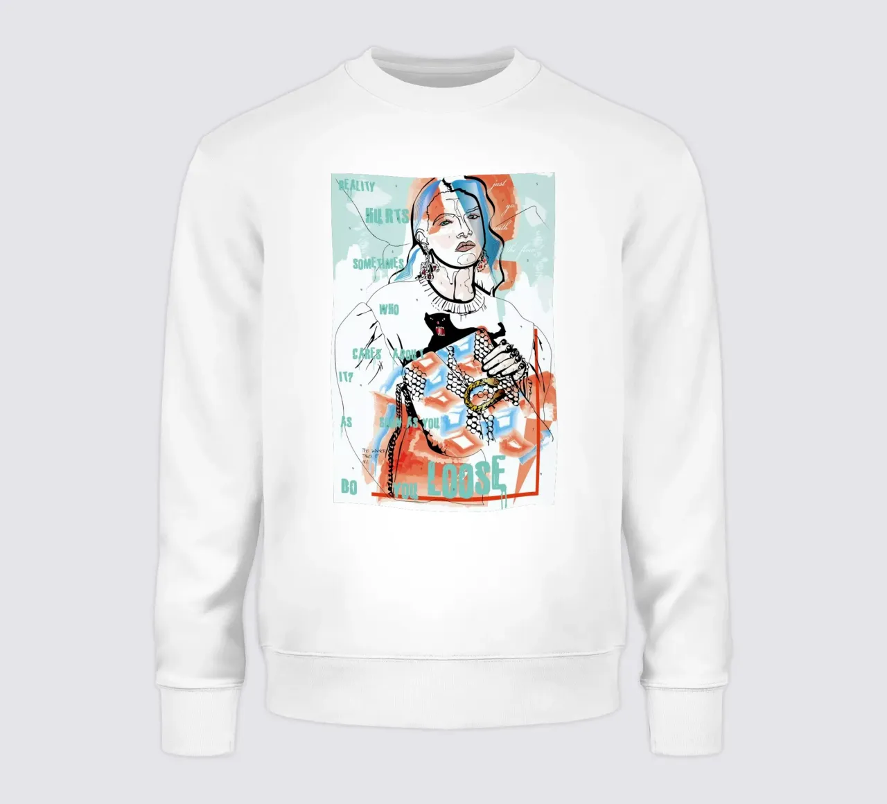 Reality Hurts Sometimes sweatshirt van Marcell Naubert