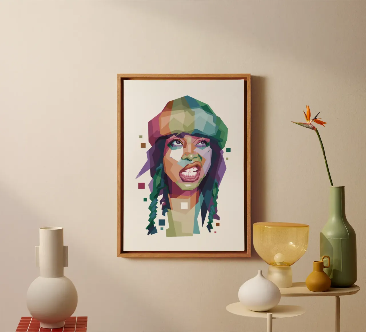 Erykah Badu WPAP di tendenza ora tela con Cornice a cassetta da Alkahfsmart