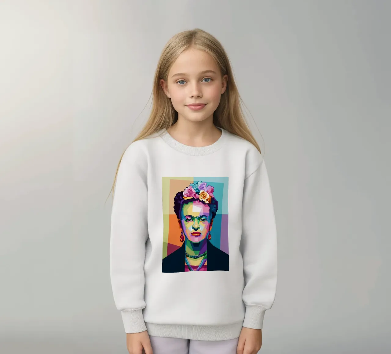 Kahlo WPAP trending now kids sweatshirt by Alkahfsmart