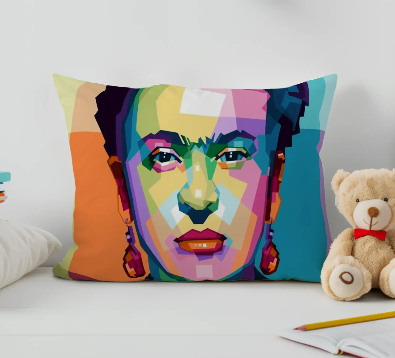 Kahlo WPAP di tendenza ora cuscino da Alkahfsmart