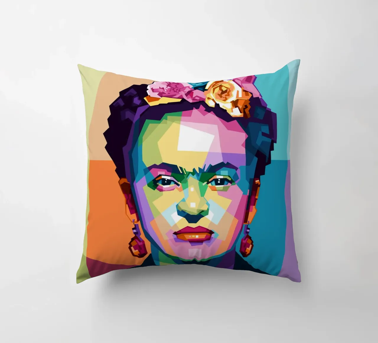 Kahlo WPAP di tendenza ora cuscino da Alkahfsmart