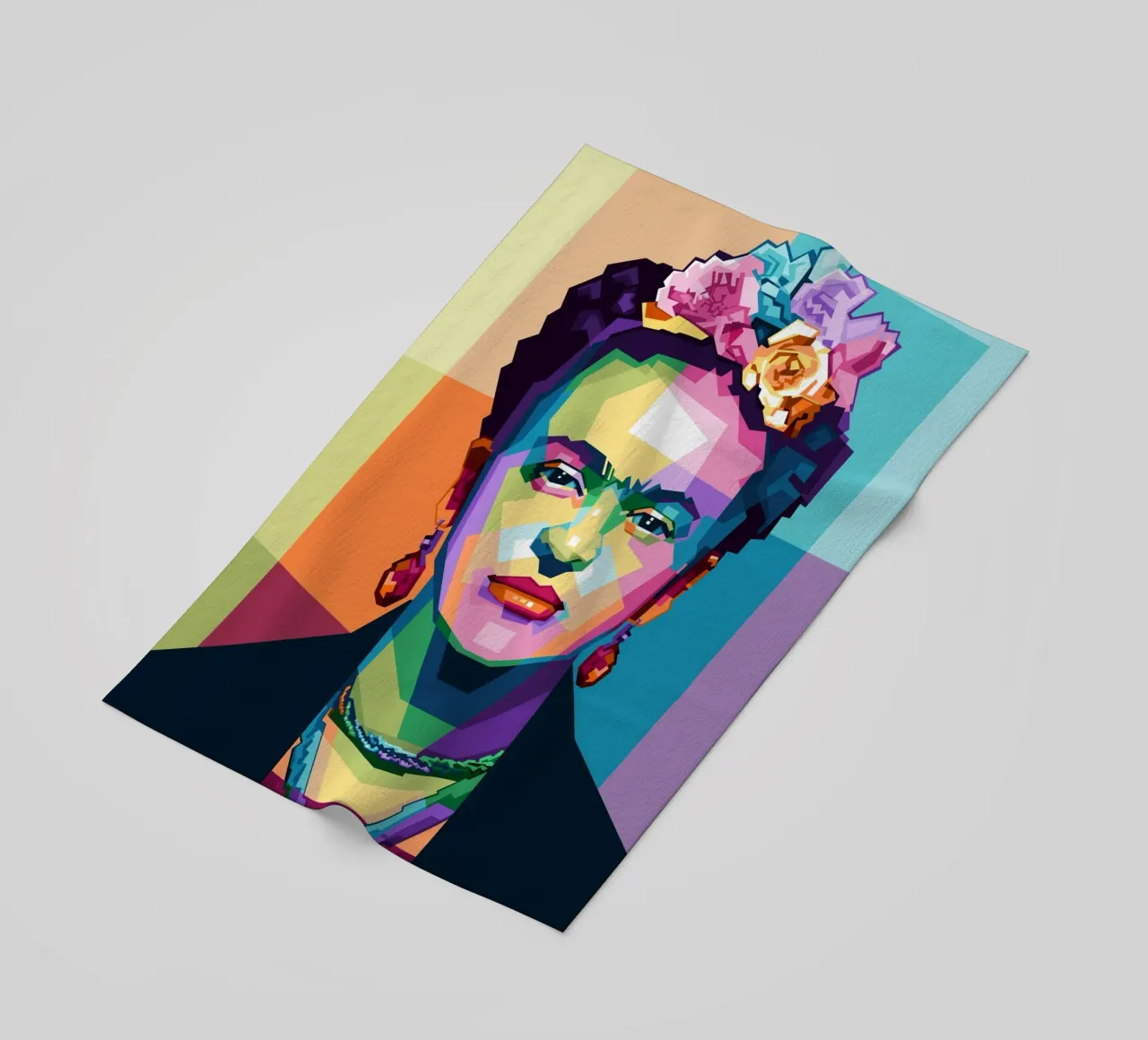 Kahlo WPAP di tendenza ora telo mare da Alkahfsmart