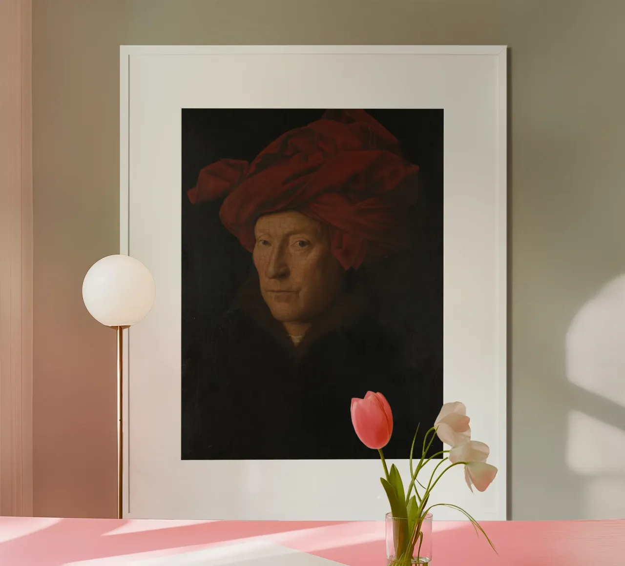Jan Van Eyck - Ritratto di uomo poster con telaio in plastica da William Store