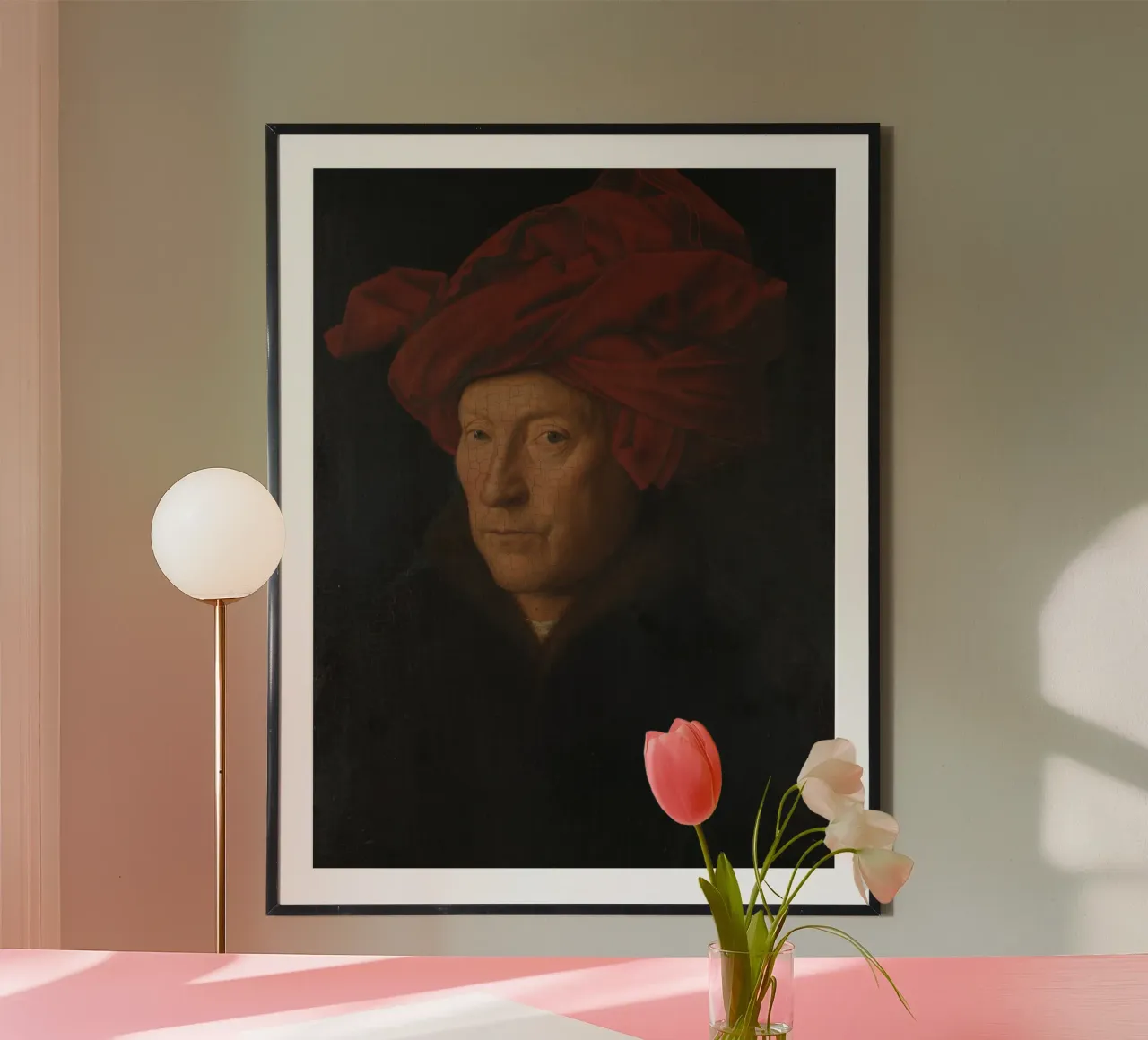 Jan Van Eyck - Ritratto di uomo poster con telaio in plastica da William Store