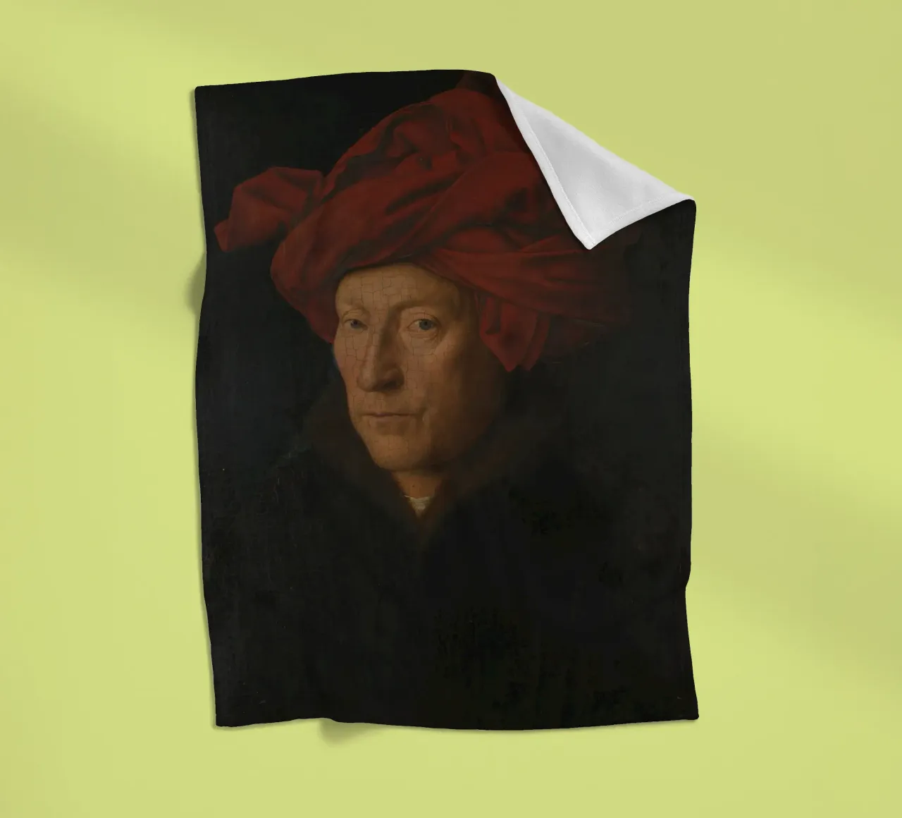 Jan Van Eyck - Portrait of a Man fleece blanket by William Store