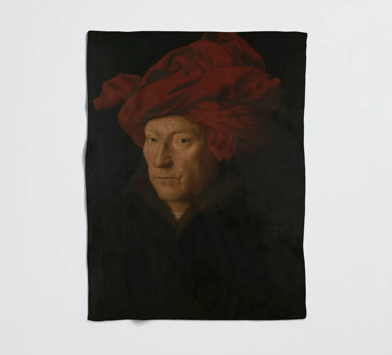 Jan Van Eyck - Portrait of a Man fleece blanket by William Store