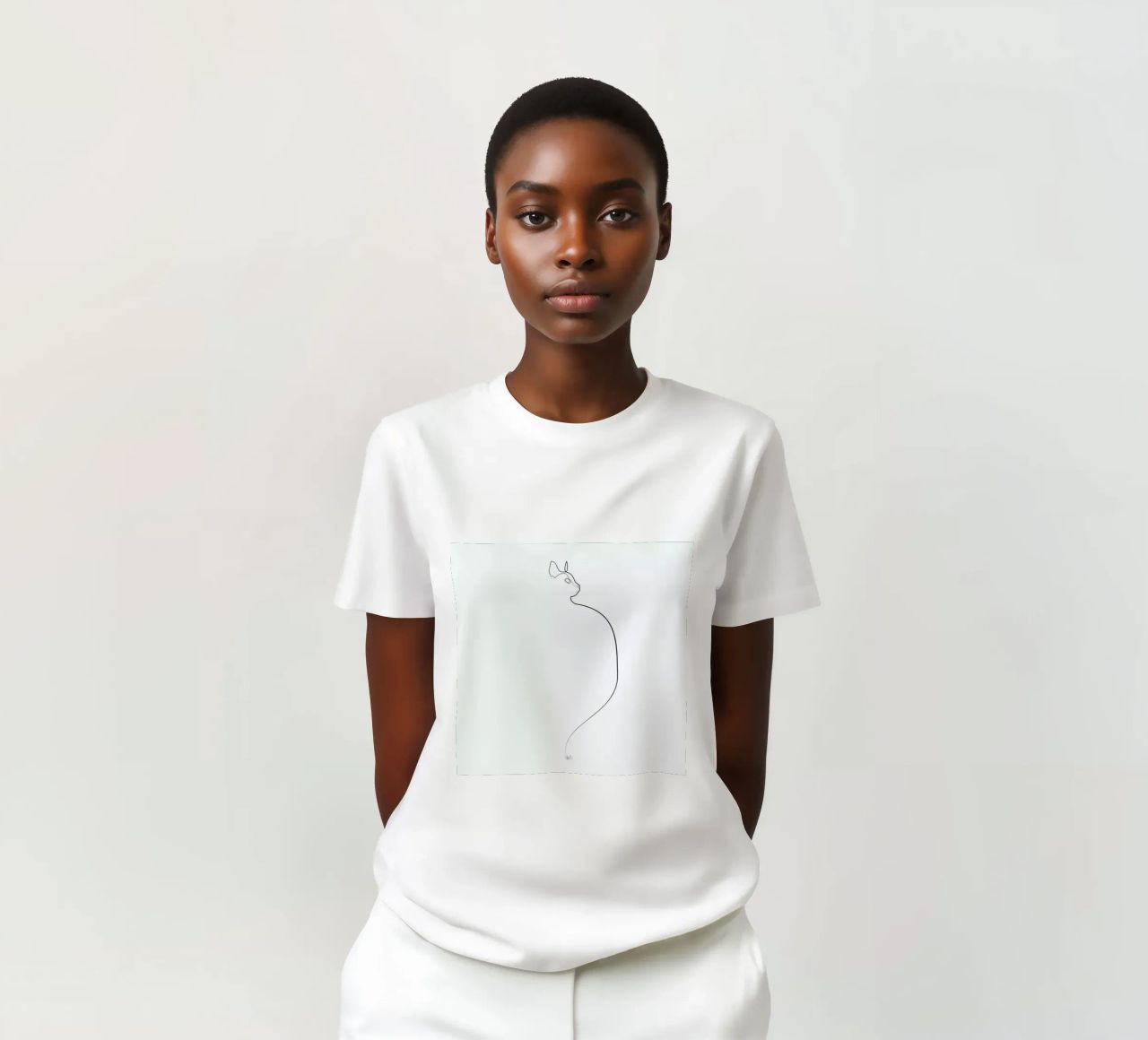 One Line Cat 0207 t-shirt da Quibe