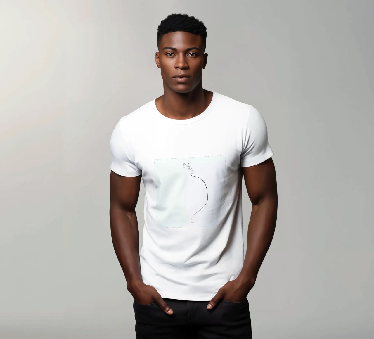 One Line Cat 0207 t-shirt da Quibe