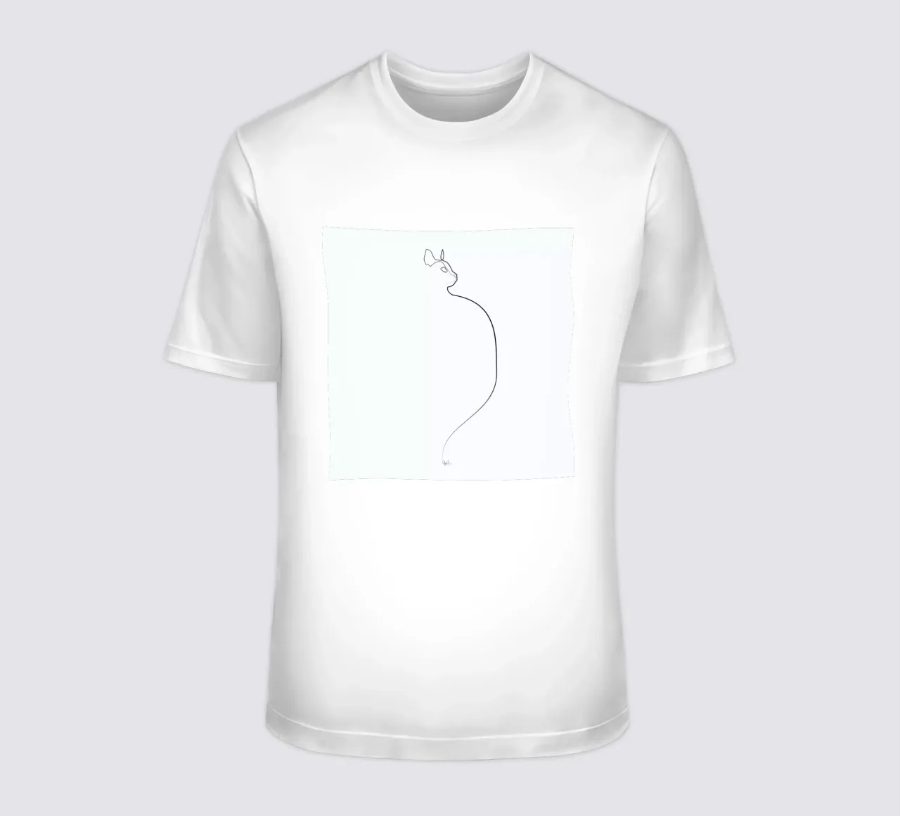 One Line Cat 0207 t-shirt by Quibe