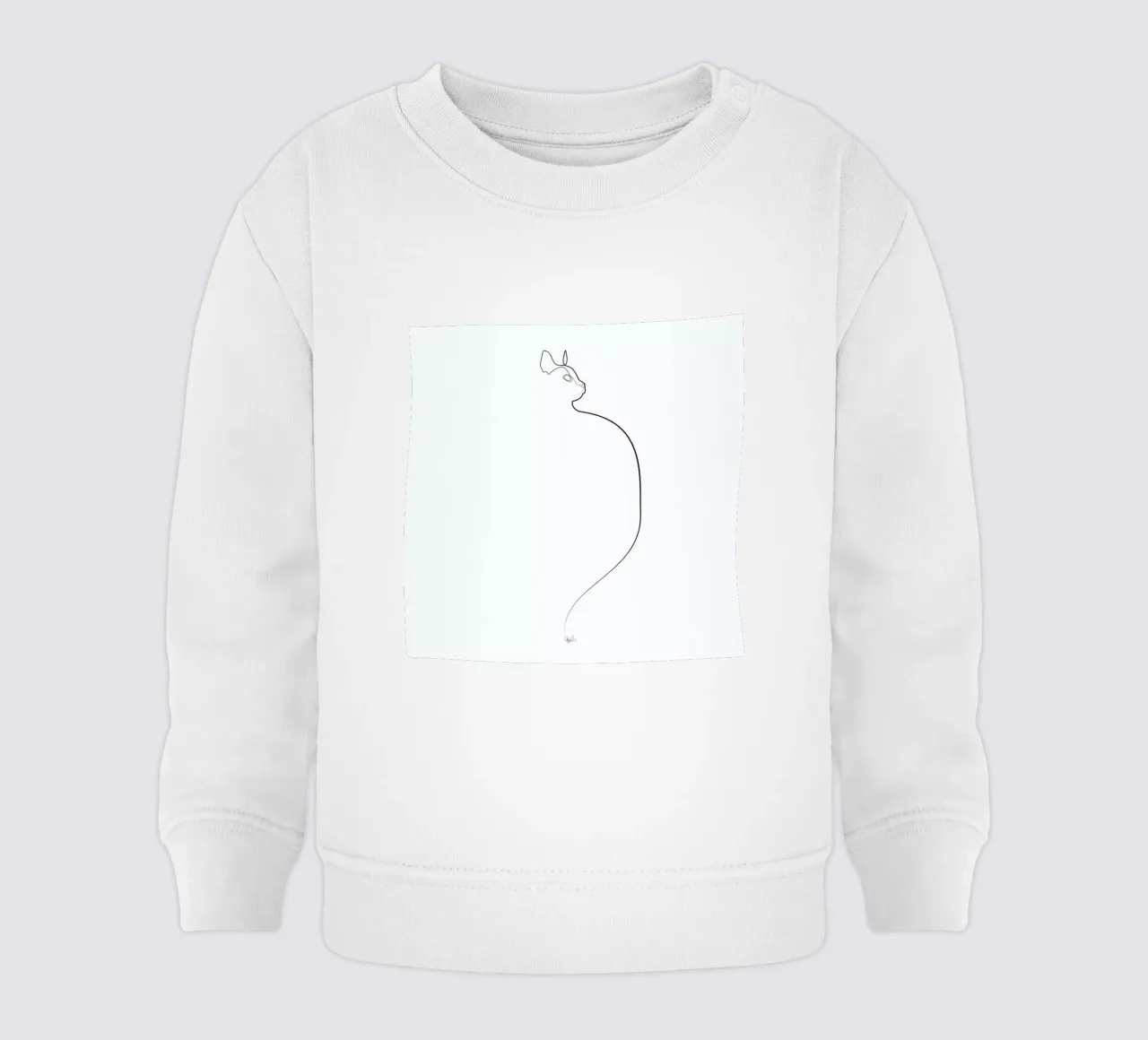 One Line Cat 0207 felpa neonato da Quibe