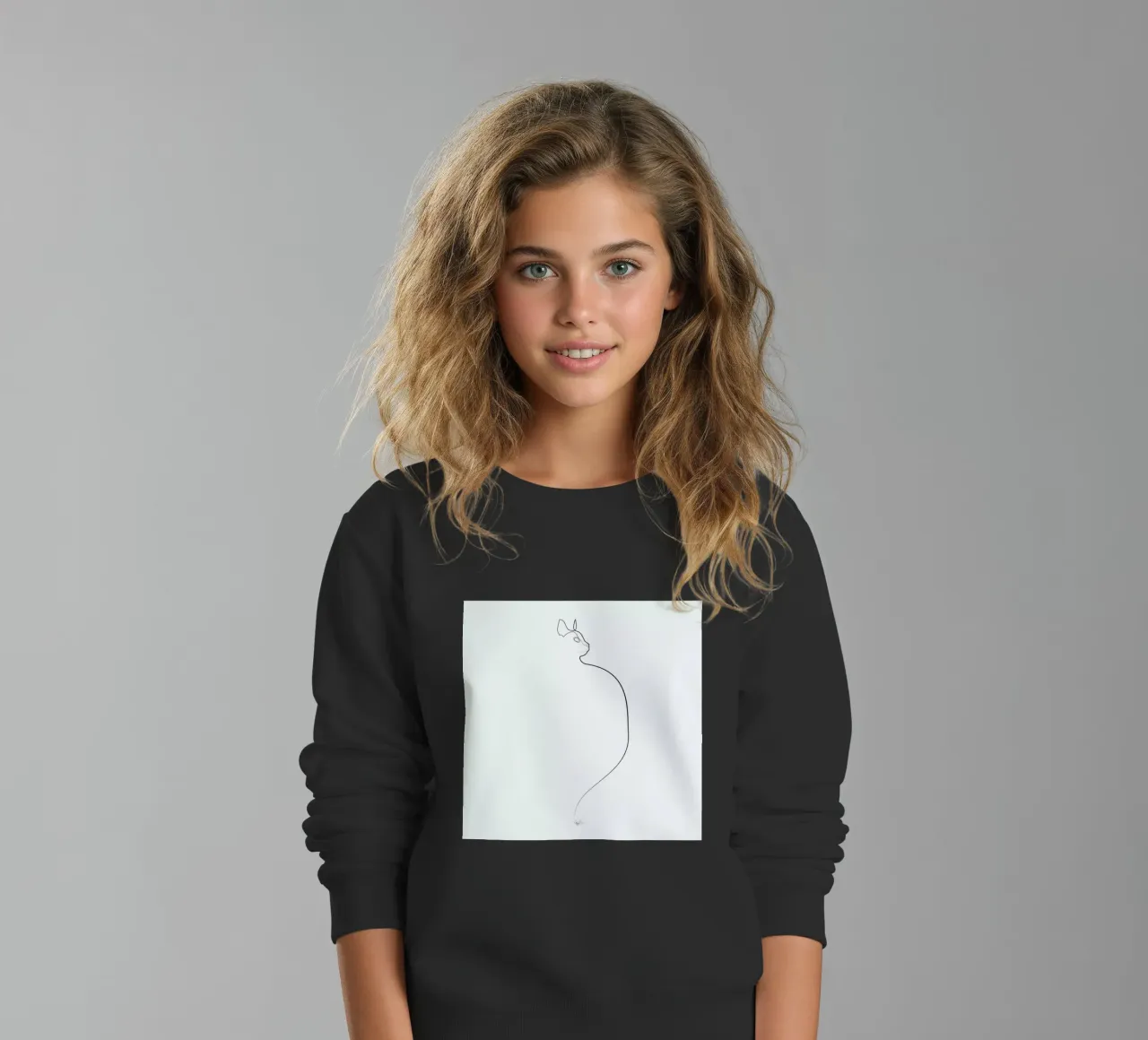 One Line Cat 0207 felpa bambino da Quibe