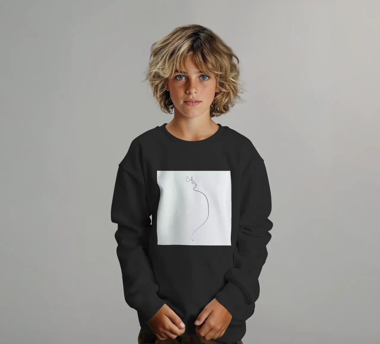 One Line Cat 0207 felpa bambino da Quibe