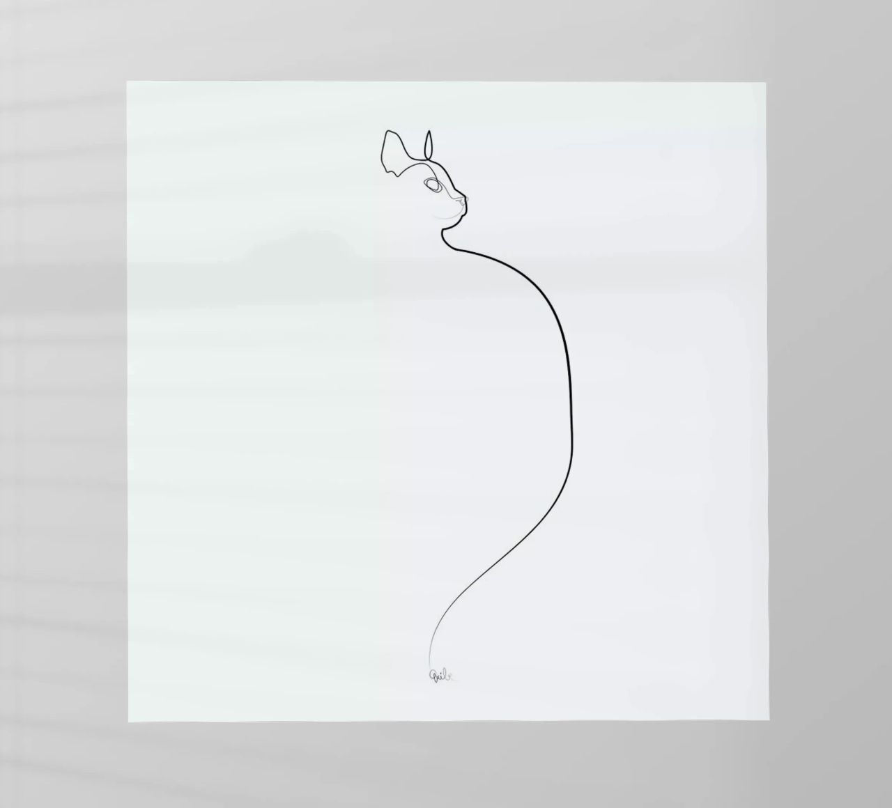 One Line Cat 0207 pellicola backlit da Quibe