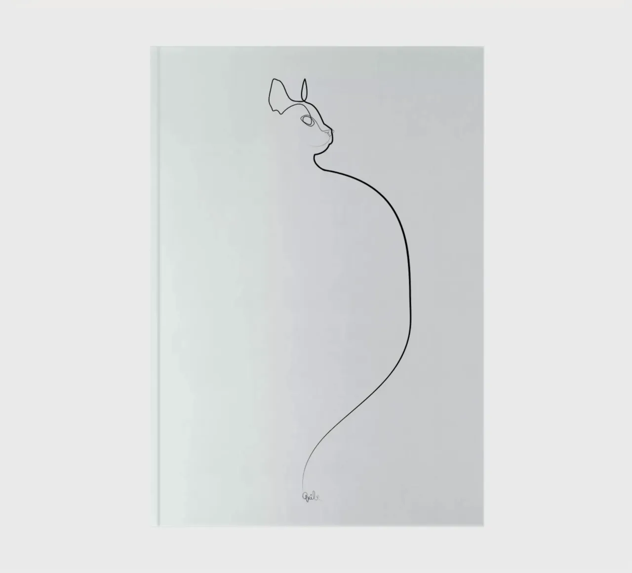 One Line Cat 0207 notebook by Quibe
