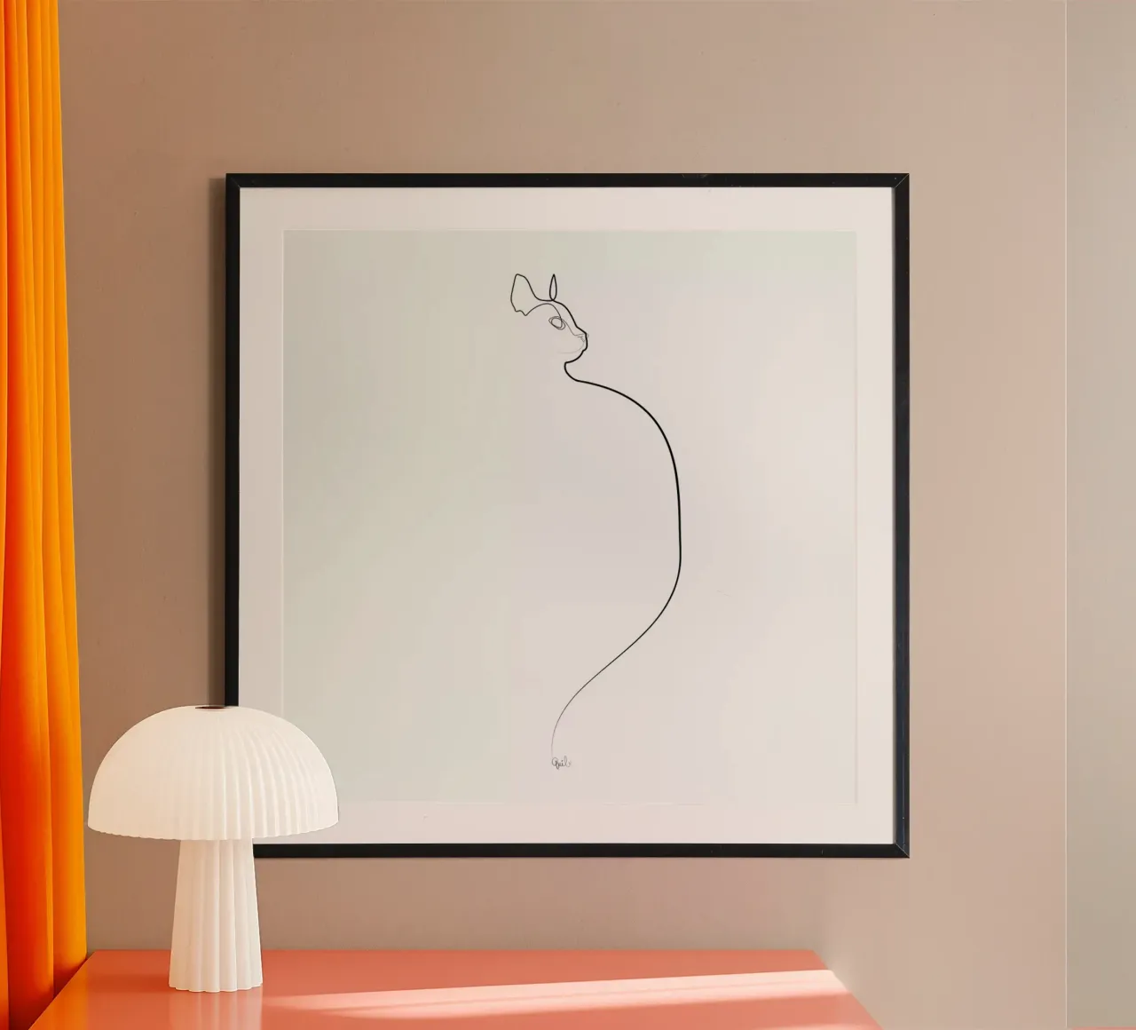 One Line Cat 0207 carta hahnemühle da Quibe