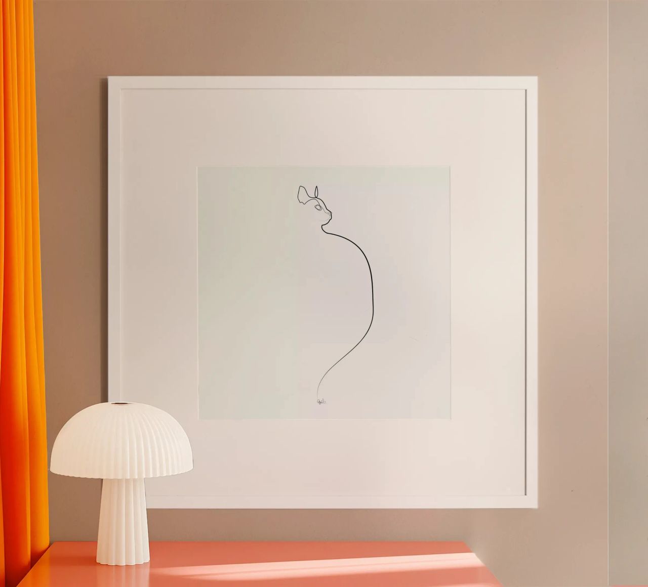One Line Cat 0207 poster by Quibe