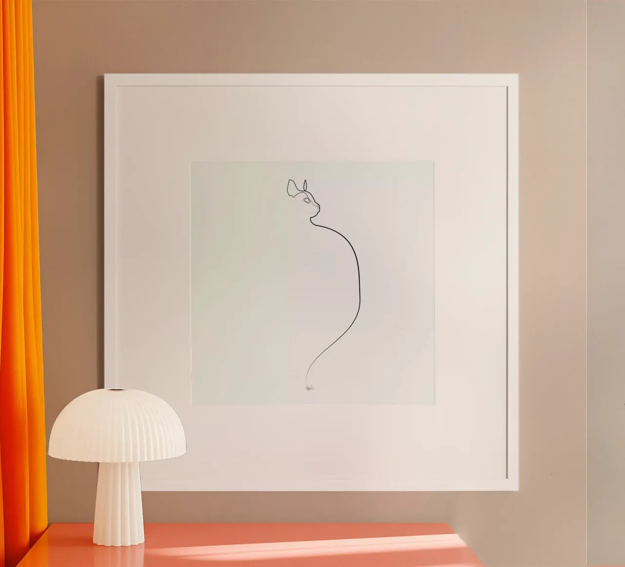 One Line Cat 0207 carta hahnemühle da Quibe