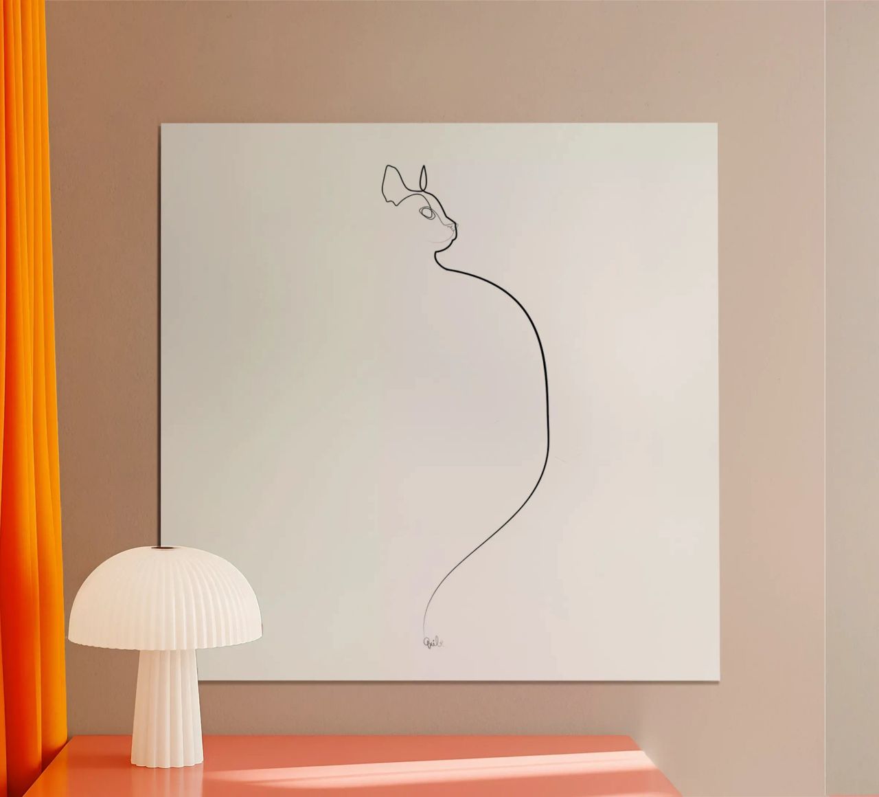 One Line Cat 0207 poster by Quibe