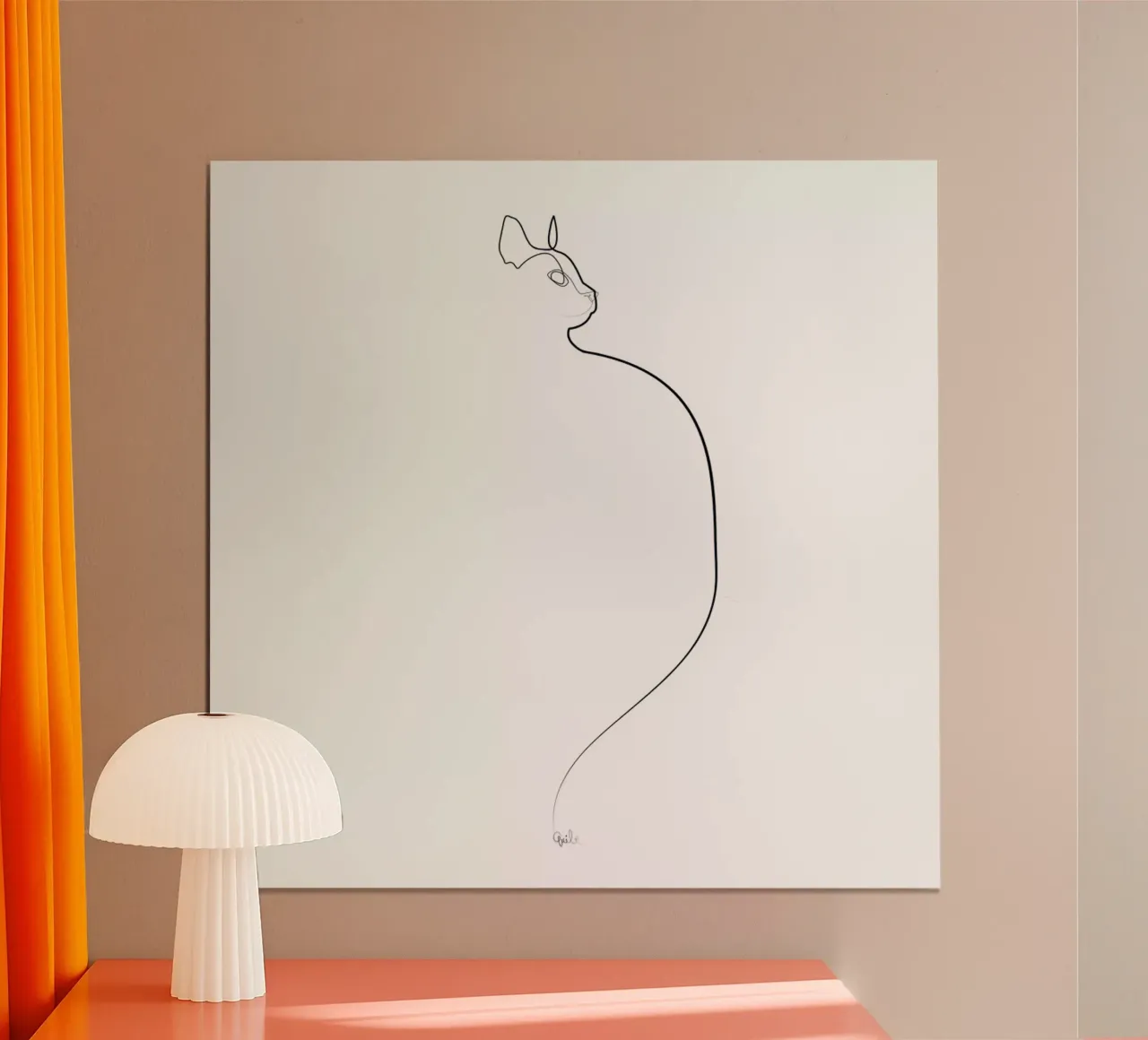 One Line Cat 0207 carta hahnemühle da Quibe