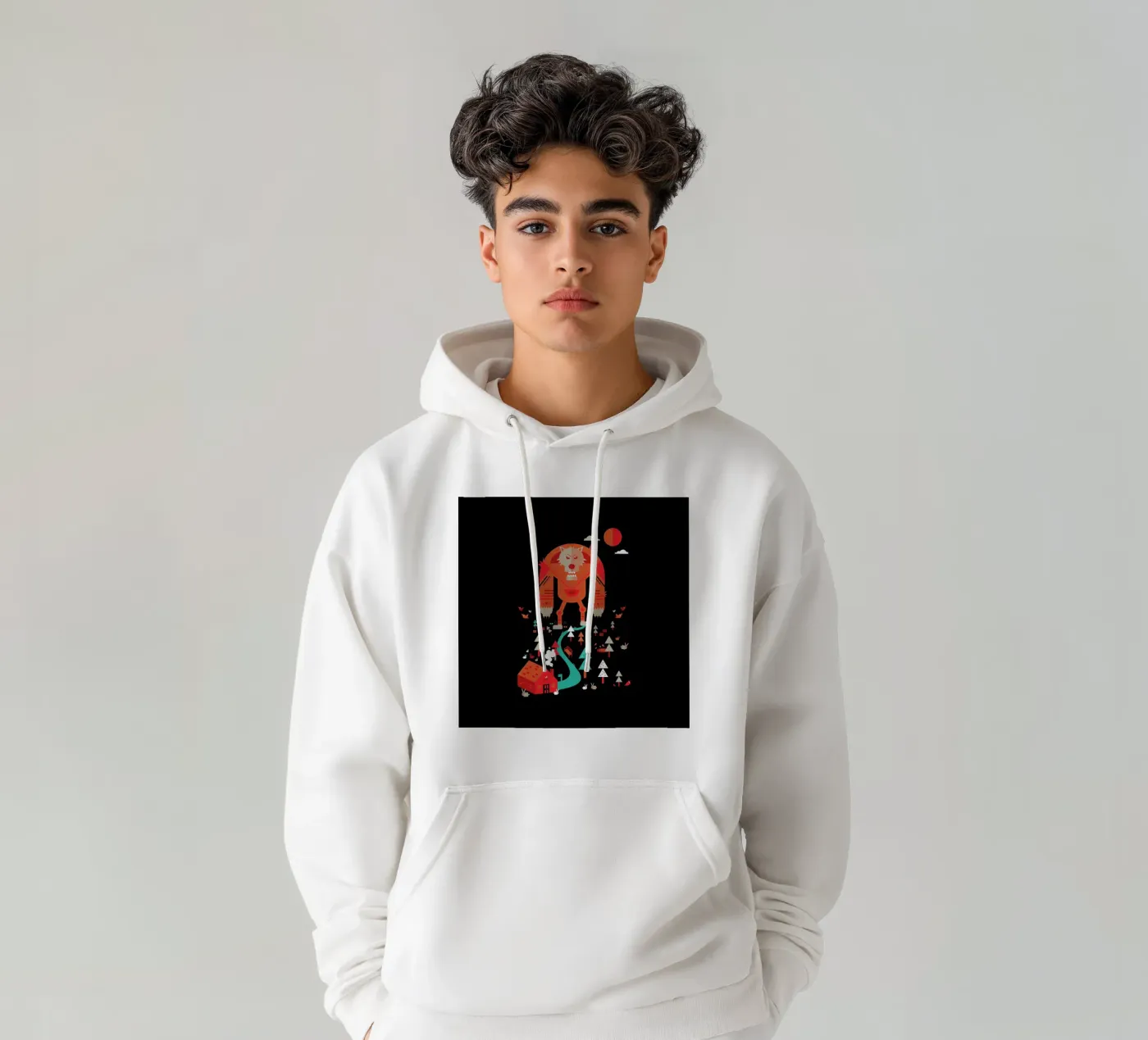 Wolf felpa con cappuccio da Petros Afshar