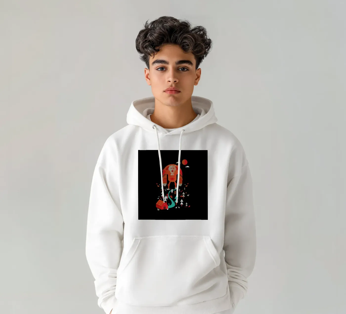 Wolf felpa con cappuccio da Petros Afshar