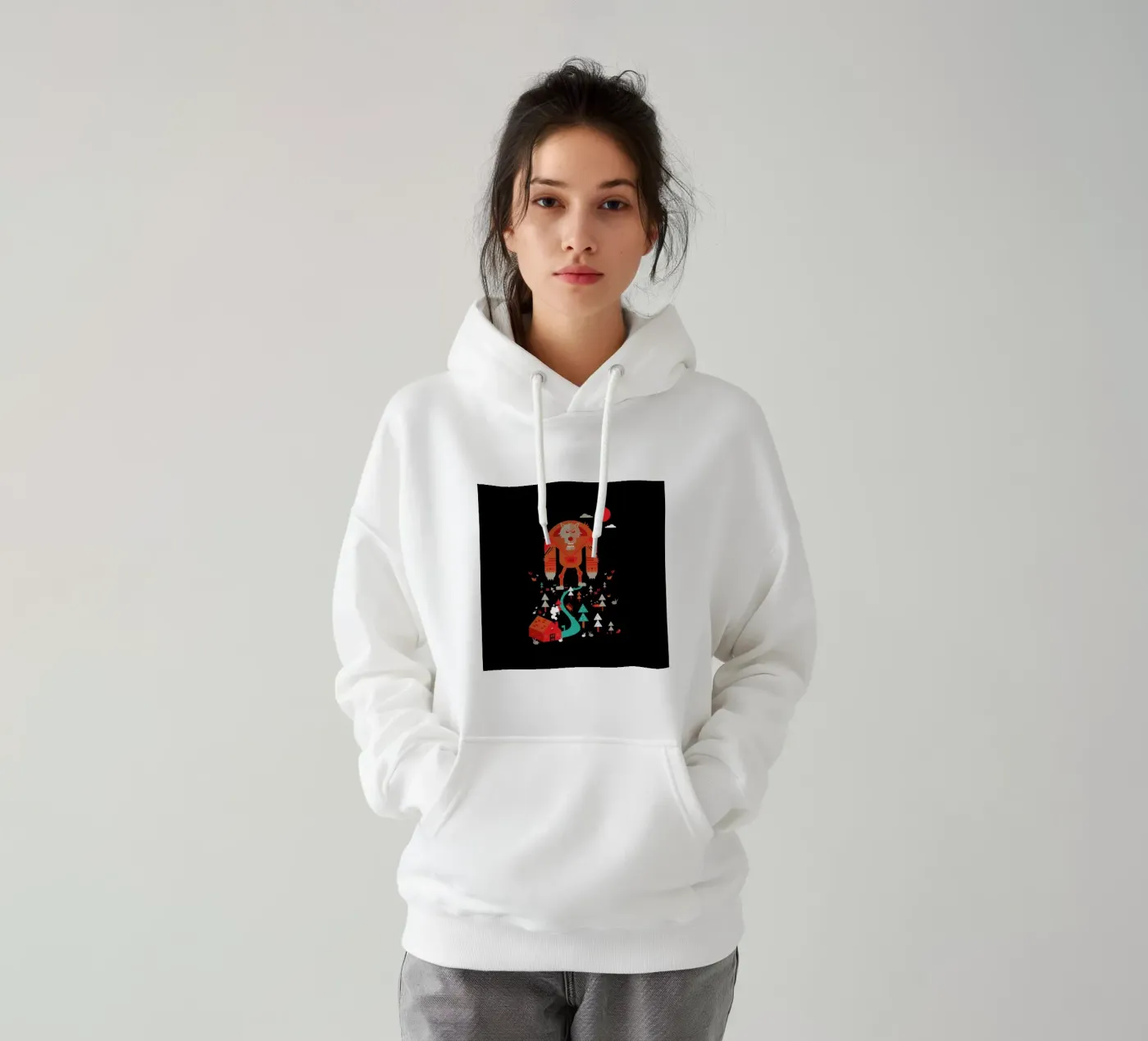 Wolf felpa con cappuccio da Petros Afshar